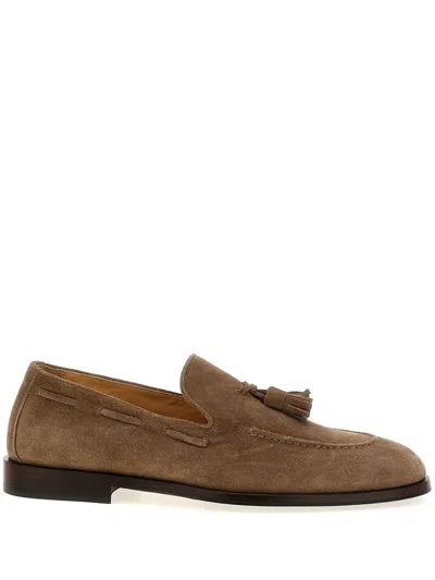 Brunello Cucinelli Suede Loafers In Brown