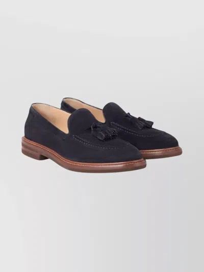 BRUNELLO CUCINELLI SUEDE LOAFERS FEATURING TASSEL DETAIL
