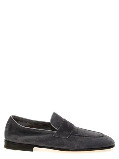 Brunello Cucinelli Suede Loafers In Gray