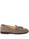 Brunello Cucinelli Suede Loafers In Grey