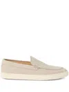 Brunello Cucinelli Men's Hybrid Venetian Suede Slip-ons In Grey