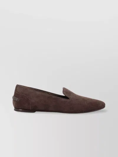 Brunello Cucinelli Suede Loafers Monili Detail