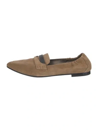 Pre-owned Brunello Cucinelli Suede Loafers In Neutral