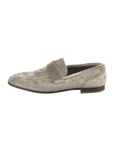 Pre-owned Brunello Cucinelli Suede Loafers In Neutrals