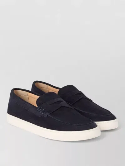 Brunello Cucinelli Suede Loafer Sneakers In Blue