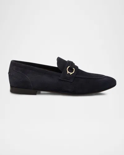 Brunello Cucinelli Suede Loafers With Horsebit Strap In Black
