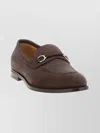 Brunello Cucinelli Suede Loafers With Metal Buckle Detail In Brown
