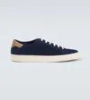Brunello Cucinelli Vulky Suede Sneakers In Blue
