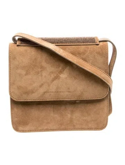 Pre-owned Brunello Cucinelli Suede Messenger Bag In Brown