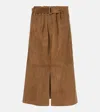 Brunello Cucinelli Suede Midi Skirt