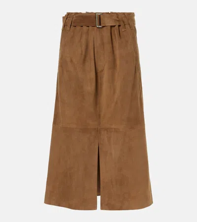 Brunello Cucinelli Suede Midi Skirt