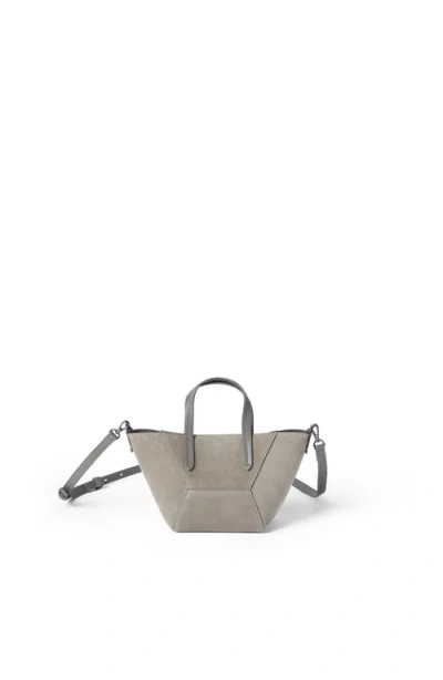 Brunello Cucinelli Suede Mini Bc Duo Bag In Gray