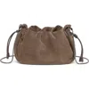 Brunello Cucinelli Suede Mini Mellow Bucket Bag In Brown