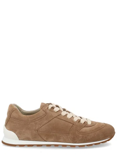 Brunello Cucinelli Suede Mini Sneaker In Brown
