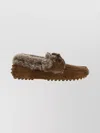 Brunello Cucinelli Suede Moccasin Driving Loafers Lace Detail In Brown