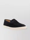 Brunello Cucinelli Suede Moccasin-style Sneakers With Diamond Cut Mask In Black