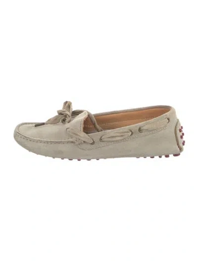 Pre-owned Brunello Cucinelli Suede Moccasins In Neutral