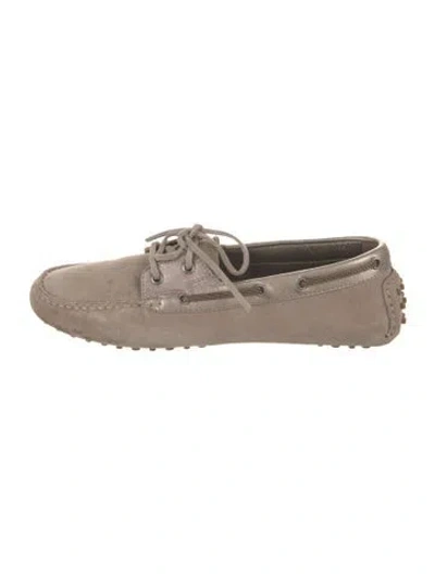 Pre-owned Brunello Cucinelli Suede Moccasins In Neutral