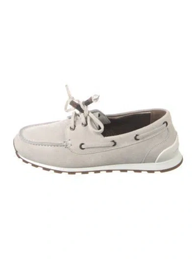 Pre-owned Brunello Cucinelli Suede Moccasins W/ Tags In Neutral