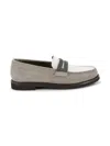 Brunello Cucinelli Beige Loafers With Monile Detail And Chain In Suede Woman In White