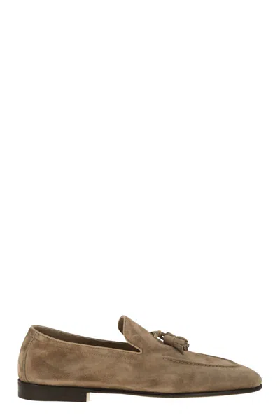BRUNELLO CUCINELLI BRUNELLO CUCINELLI SUEDE MOCCASINS WITH TASSELS