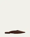 Brunello Cucinelli Suede Monili Ballerina Mules