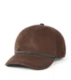 Brunello Cucinelli Suede Monili-embellished Baseball Cap In Brown