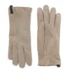 Brunello Cucinelli Suede Monili Gloves In Brown