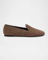 Brunello Cucinelli Suede Monili Net Slip-on Loafers