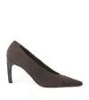 Brunello Cucinelli Pointed-toe Pumps With Textured Metallic Detail In Gray