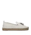 Brunello Cucinelli Bead-embellished Suede Espadrilles In Grey