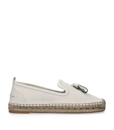 Brunello Cucinelli Bead-embellished Suede Espadrilles In Neutrals