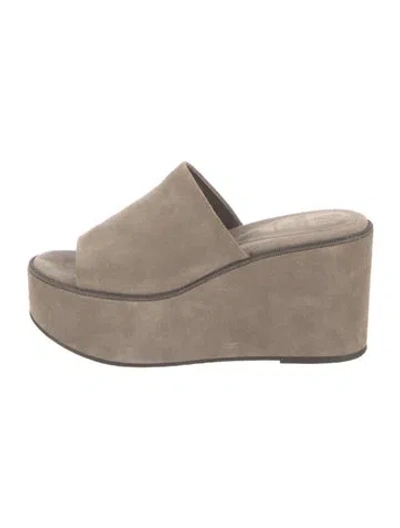 Pre-owned Brunello Cucinelli Suede Mules In Gray