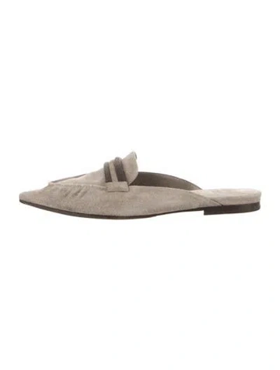 Pre-owned Brunello Cucinelli Suede Mules In Multi