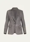 BRUNELLO CUCINELLI SUEDE ONE-BUTTON JACKET