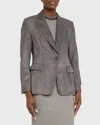 Brunello Cucinelli Suede One-button Jacket In C079 Grey