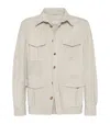 Brunello Cucinelli Suede Lamb Leather Jacket In Beige In Brown