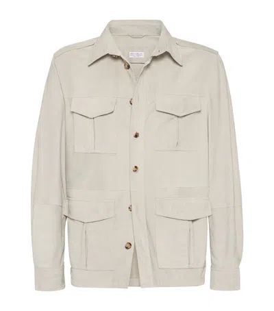 BRUNELLO CUCINELLI SUEDE OVERSHIRT