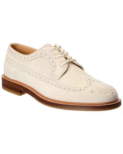Brunello Cucinelli Perforated Derby Shoes In White