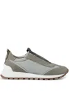 Brunello Cucinelli Runners Sneakers Pull Tab Rubber Sole In Green