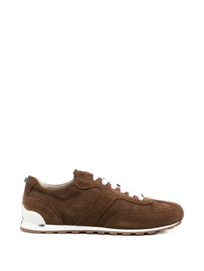 Brunello Cucinelli Suede Panelled Trainers In Multi