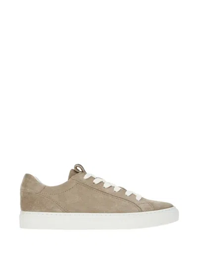 Brunello Cucinelli Suede Panelled Sneakers In Neutral