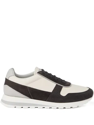 Brunello Cucinelli Suede Panelled Trainers In Black