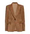 Brunello Cucinelli Cuoio Suede Leather Jacket In Beige