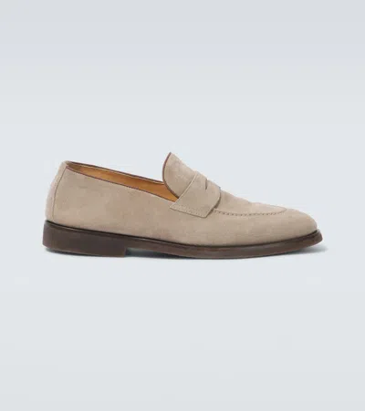 Brunello Cucinelli Suede Penny Loafers