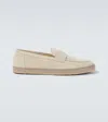 Brunello Cucinelli Loafers With Round Toe And Suede Finish In Neutral