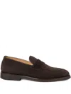 Brunello Cucinelli Leather-trimmed Suede Penny Loafers In Brown