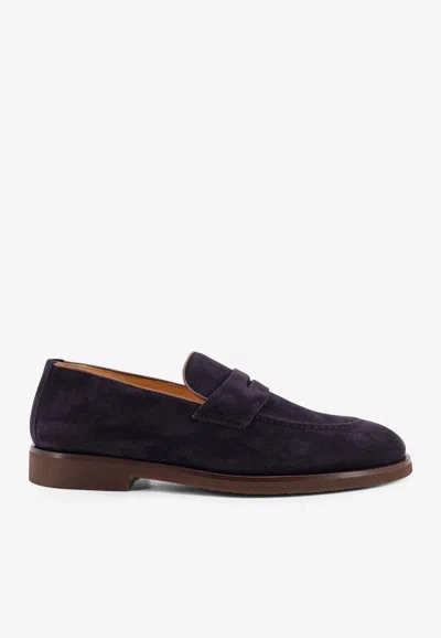 BRUNELLO CUCINELLI SUEDE PENNY LOAFERS
