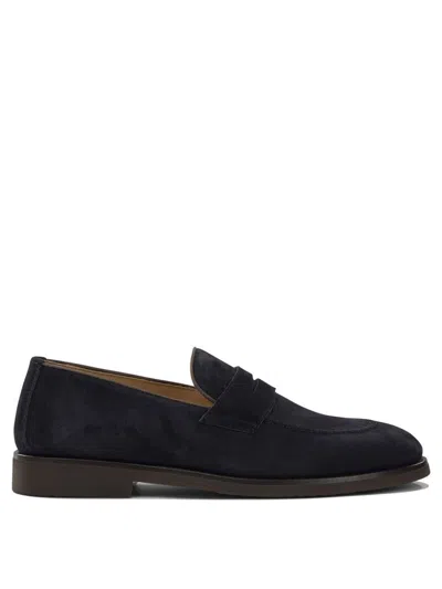 Brunello Cucinelli Suede "penny" Loafers In Brown
