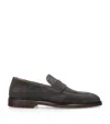 Brunello Cucinelli Suede Penny Loafers In Grey